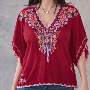 Johnny Was heavily embroidered Klarah blouse NWT